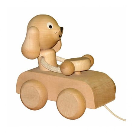 Miva houten trekfiguur hond speelgoed - educatief en duurzaam.