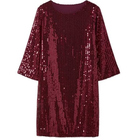 ESMARA Dames jurk met pailletten (Rood, S (36/38))