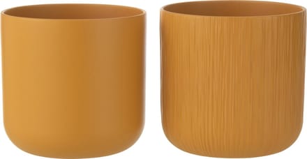 J-Line bloempot Gen - keramiek - oker - extra large - 2 stuks - Ø 20.5 cm