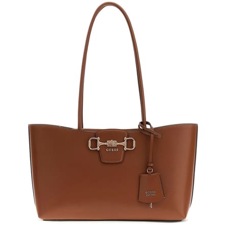 GUESS schoudertas shopper Janie Logo Girlfriend Carryall Cognac bruine