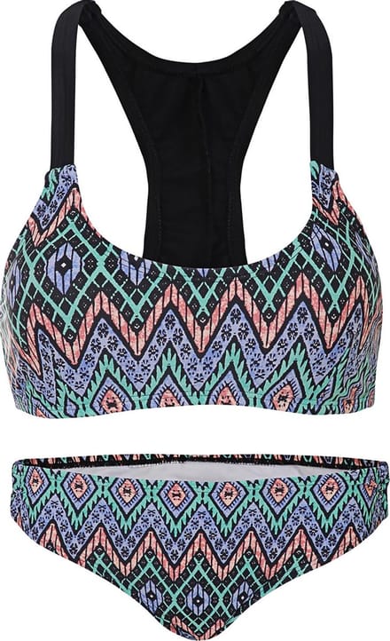 Dames bikini met sluiting een strik detail - Zic zac blue violet - L (Valt klein)