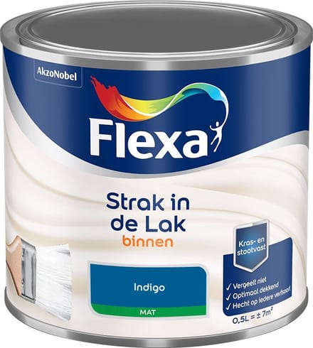 Flexa - Strak In De Lak Binnenlak Mat - Indigo - Mengverf - 500 Ml