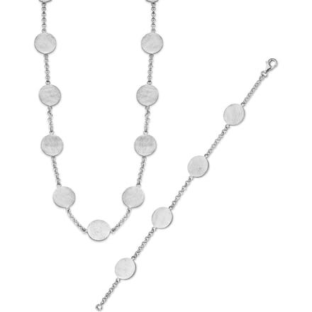 Orphelia Dames 925 Sterling Zilver Set: Ketting + Armband - Zilver SET-045
