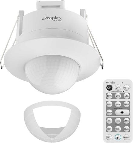 Inbouw Bewegingsmelder 360° met Afstandsbediening - Infrarood Aanwezigheidssensor voor Binnen