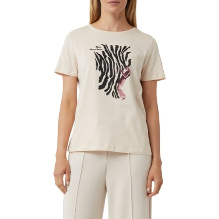 Comma T-shirts Beige Größe: 40 | Ausgestellte Hosen Outlet | Damen | Braun