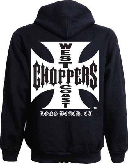 WCC West Coast Choppers Hoodie Iron Cross Light Cotton Zwart