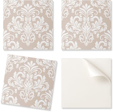 Set vinyl wandtegels met elegant plantenpatroon, 20x20x20 cm