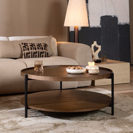 Bronx71® Salontafel Rio Ø90 cm rustiek eiken - Salontafel rond