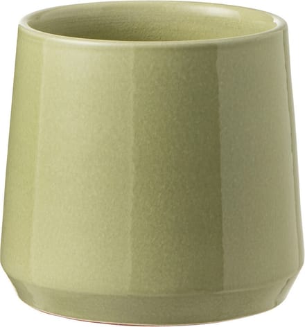 J-Line bloempot Rond - keramiek - groen - small - 2 stuks - Ø 17 cm