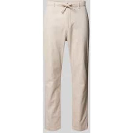 Tom Tailor - Regular tapered chino met trekkoord - Maat M - cashew beige structure