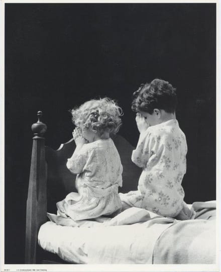 Mini zwart-wit poster - Praying - H. Armstrong Roberts - 24x30 cm