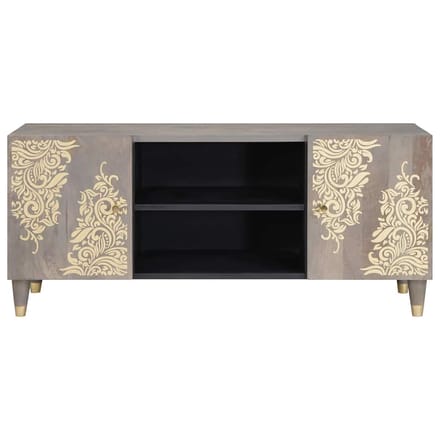 vidaXL - TV - Kast - Grijs - 105 - x - 33 - x - 46 - cm - Massief - Mango - Hout