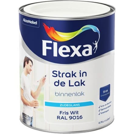Flexa - Strak In De Lak Binnenlak Zijdeglans - Fris Wit / Ral 9016 - 750 Ml