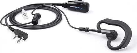 DerComms® Oorhanger headset voor Kenwood TK3201, TK3501, TK3401, TK3701, NX1200, NX1300