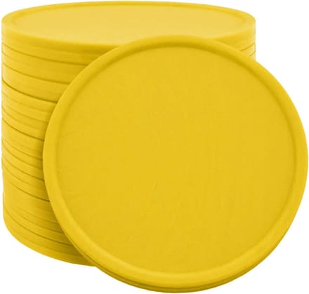 CombiCraft Blanco Plastic munten Ø35mm - geel - 100 stuks