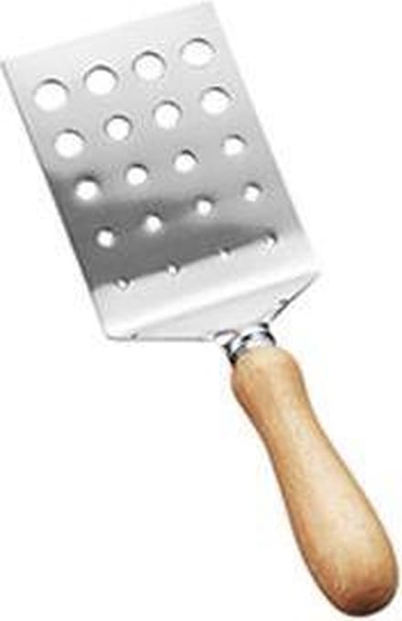 Paletmes RVS met gaten en houten handvat - 27cm x 8cm - Eppicotispai