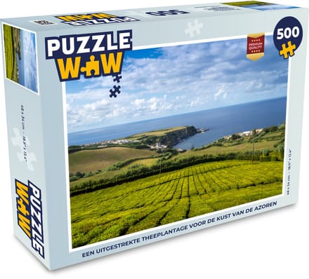 Puzzel Een uitgestrekte theeplantage voor de kust van de Azoren - Legpuzzel - Puzzel 500 stukjes