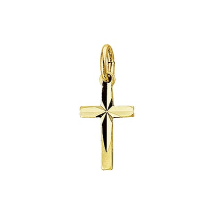 Marie Celeste hanger kruis mat gediamanteerd - Goud