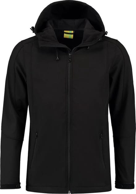L&S Jas Capuchon Softshell Heren - Mannen - Zwart - M