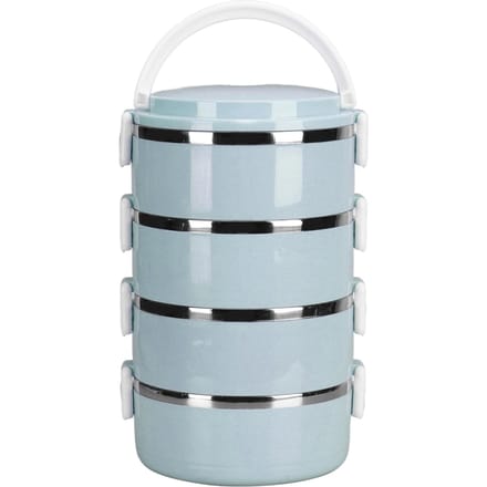 Draagbare 304 Roestvrijstalen Bento Lunchbox Thermische Cilinder Lunchcontainer Voedselbewaarcontainers voor School Kantoor L white