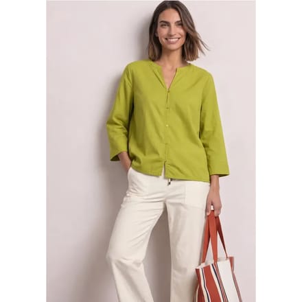 Blouse met 3/4-mouwen en split in de hals