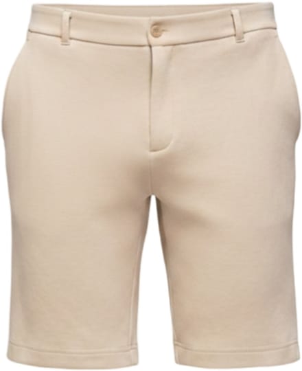 OMBRE Korte Broek - Slim Fit - Katoen - Knopen Zand L