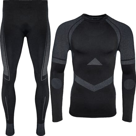 Thermoset - Thermo Ondergoed Heren - Naadloos - Zwart - Maat M/L | Thermo Kleding Set