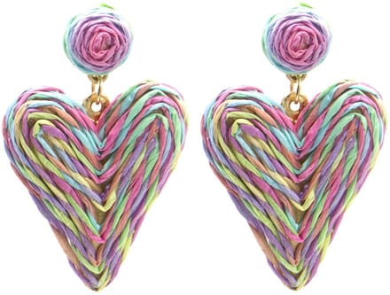 Oorbellen Hart – Kunststof – 6x4cm – Multikleur – valentijn – cadeau