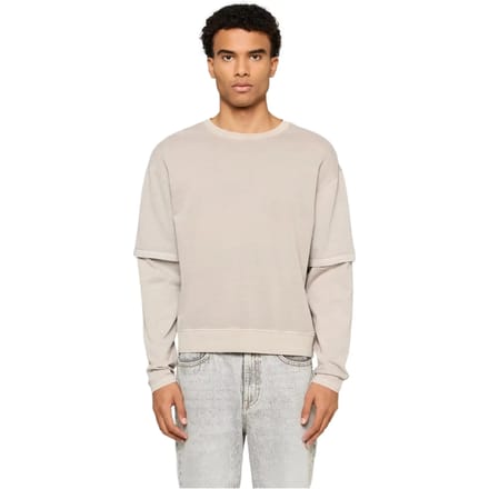Urban Classics - Washed Double Layered Longsleeve shirt - XXL - Grijs