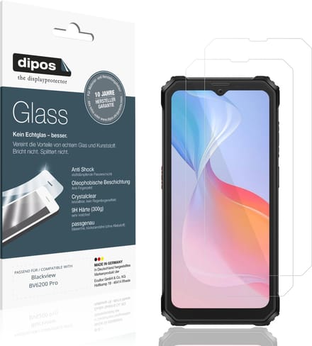 dipos – 2x Pantserfolie geschikt voor Blackview BV6200 Pro | 9H Screenprotector
