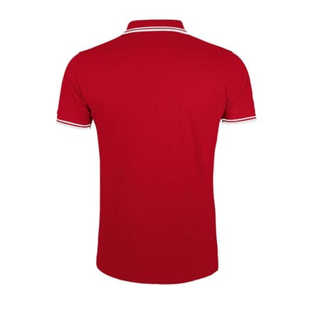 SOLS Heren Pasadena Poloshirt (Rood/Wit)