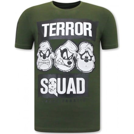 T-shirt Heren met Opdruk - Beagle Boys Squad - Groen