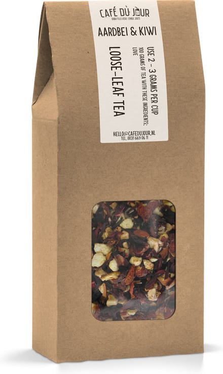 Aardbei & Kiwi - Vruchtenthee 100 gram - Café du Jour losse thee