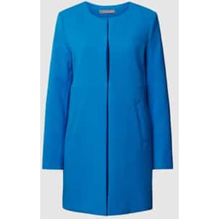 Lange blazer met steekzakken in effen design