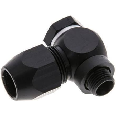 10x4mm & G1/8'' Aluminium L-Vorm Knelfitting Buitendraad 10bar Kunststof en Polyamide