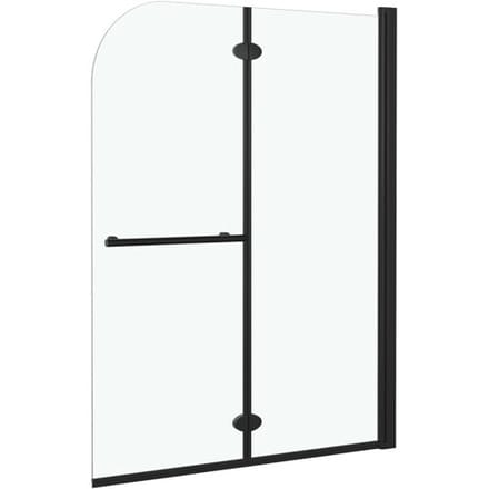 vidaXL - Douchewand - inklapbaar - 2 - panelen - 95x140 - cm - ESG - zwart