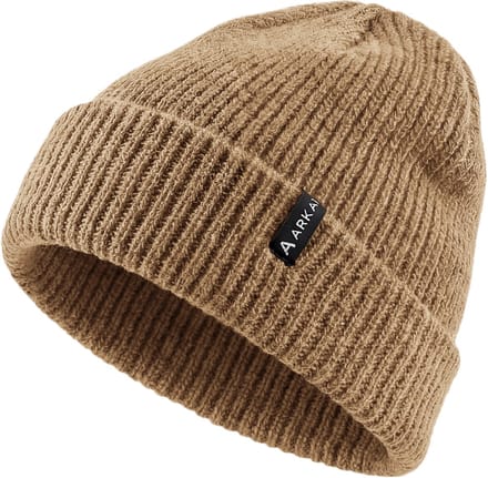 Nordic | Rookbruine geribde beanie in vissersstijl