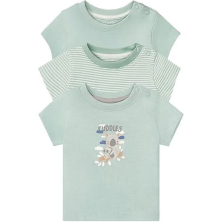 LUPILU 3 baby T-shirts (Groen, 62/68)