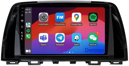 Mazda 6 CarPlay autoradio | Denago DNG-A343 | 2012 t/m 2015 | 9 inch | Android 16 | Draadloos CarPlay & Android Auto
