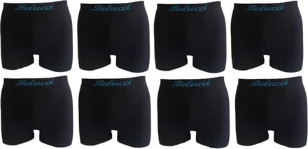 Belucci heren boxershorts set van 8 stuks zwart maat S