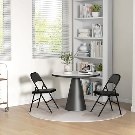 REDOM Klapstoelen Set Van 2 - Opvouwbaar - Modern - Kunstleer - Zwart - 45 × 46 × 78 cm