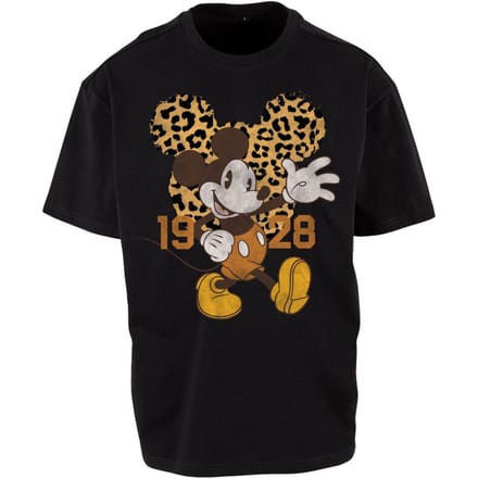 Mickey & Minnie Mouse - Disney T-shirt - Leopard Head - S tot M - zwart
