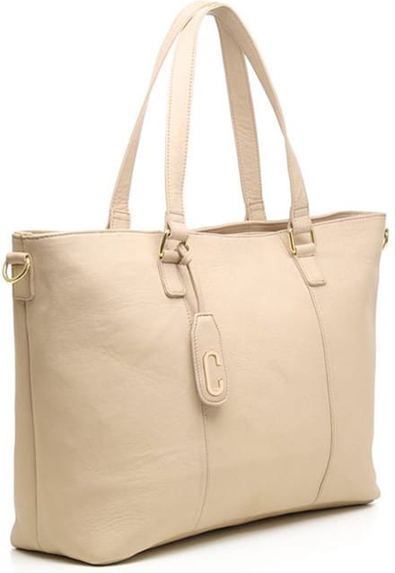 Chabo Chabo Dames laptoptas - 15.6 inch - Werktas A4 - Leer - Beige