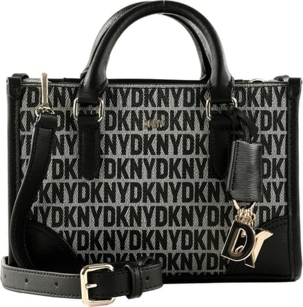 DKNY Handtas Schoudertas Perri SM Box Satchel Bag Logo / Black Zwart