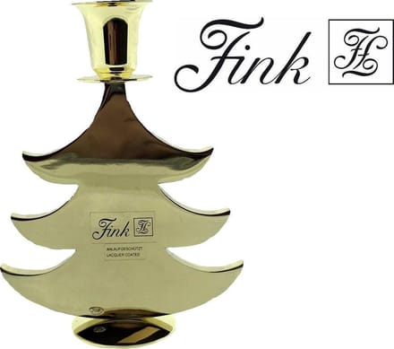 Fink - Kaarskandelaar Verguld - Goud - Kerstboom - 15 cm - Kerst