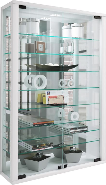 Wandvitrinekast Hangende vitrinekast Vitrosa minispiegel van glas