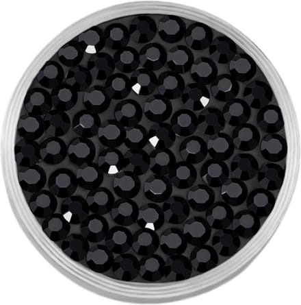 Quiges RVS Verwisselbare Mini Munt met Zirkonia Stenen Zwart - SLSRC031