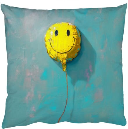 Sierkussens - Kussentjes Woonkamer - 50x50 cm - Ballon - Geel - Smiley