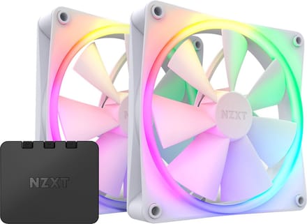 NZXT F140 RGB DUO 2-pack & RGB Controller - White - Case ventilator - 140mm - Wit met RGB-licht - 36 dBA