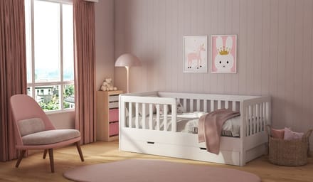 Born Lucky ® Peuterbed Met Lade Joan 70 x 140 cm Wit